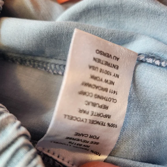 Chelsea & Theodore Lightweight Blue Chambray Western Boho "Jean" Skirt Size XL - Picture 5 of 6